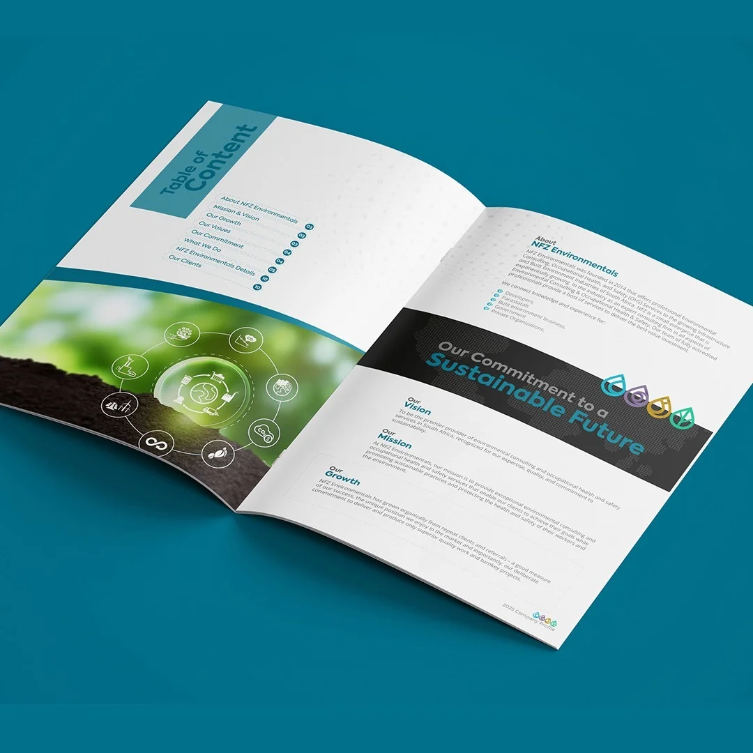 Professional company profile cover page layout