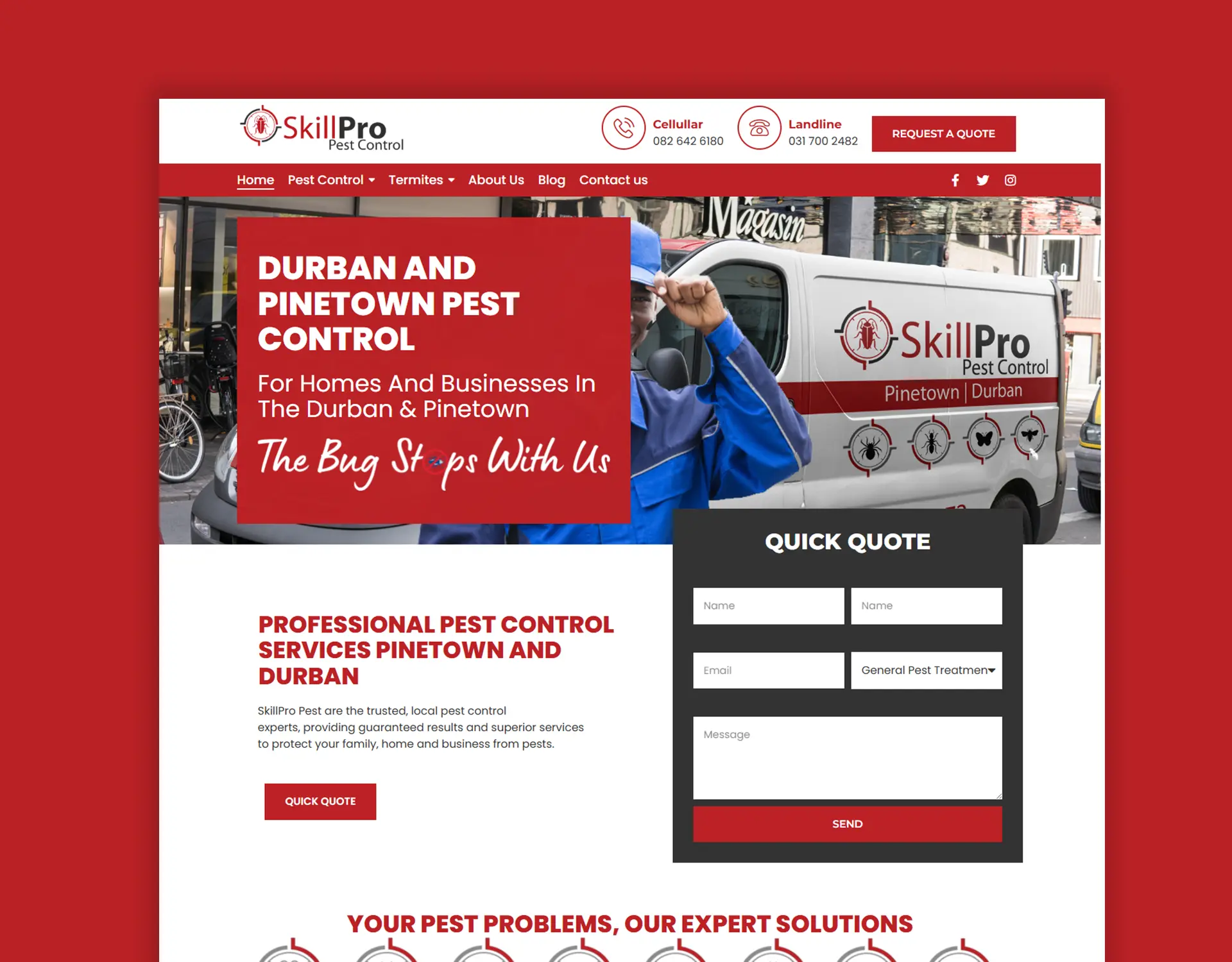 Pest control company website design