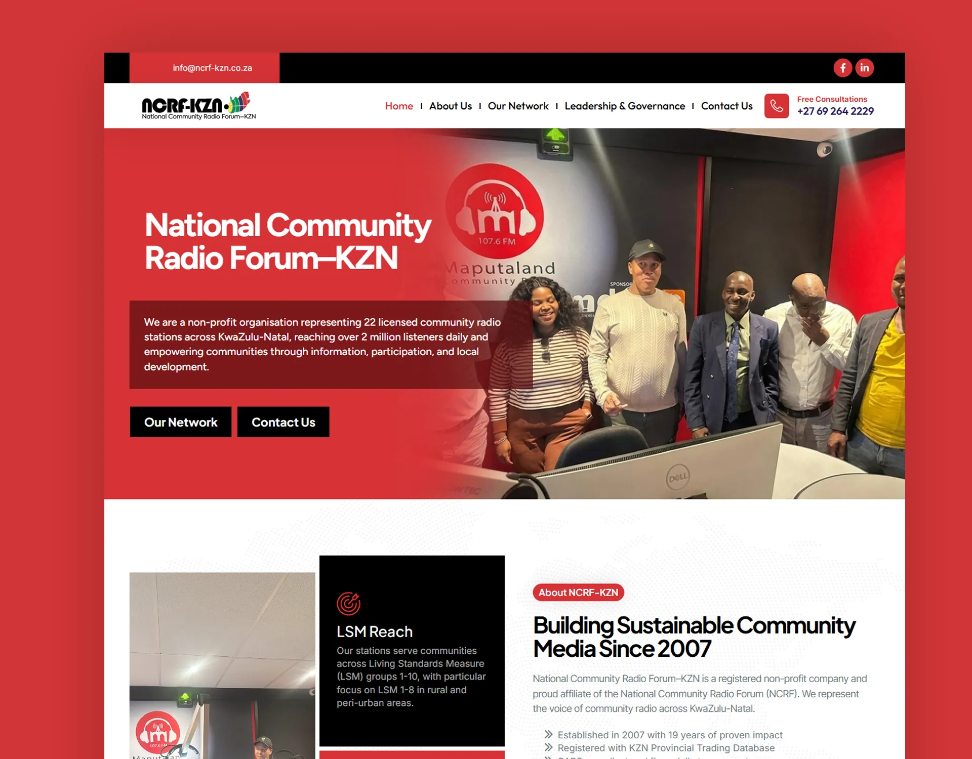 Website design for NCRF community organisation