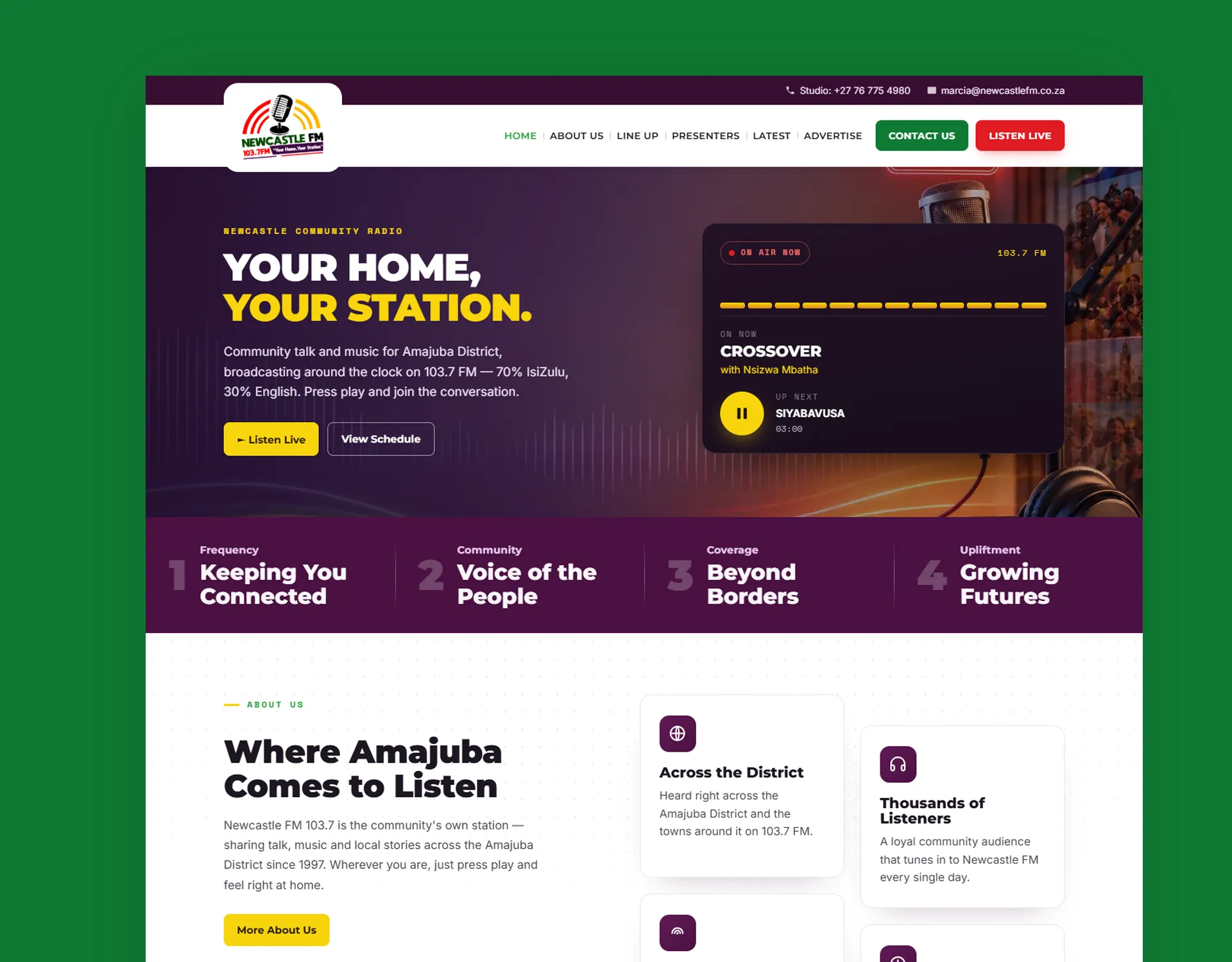Newcastle FM radio station website design